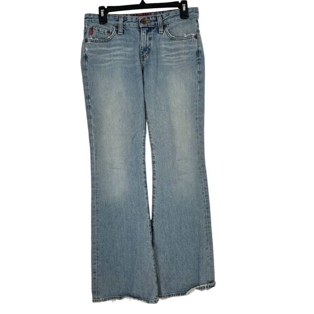 Big Star Women's Stone Wash Flary Denim Low Rise Jeans Made in USA Y2K Size 28R